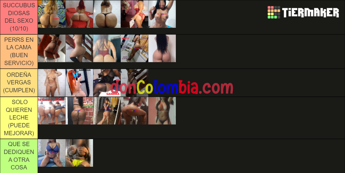 Tier list de Scorts con las que he estado en Cali.