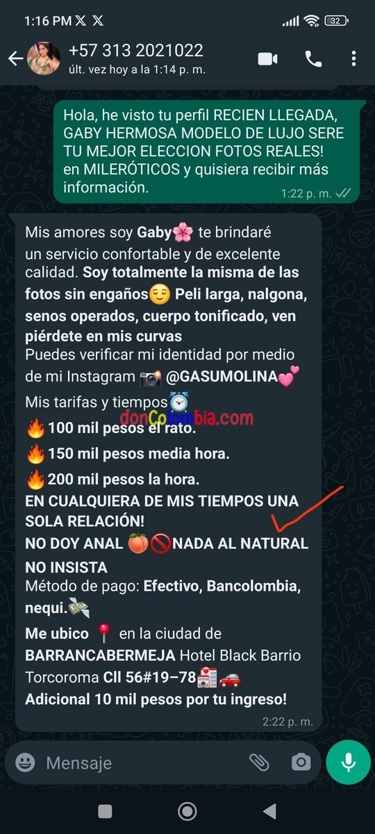 Comentario servicios escort Gaby 3132021022