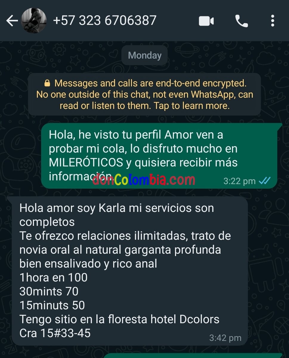 Alguien sabe o conoce esta scort que dice full anal